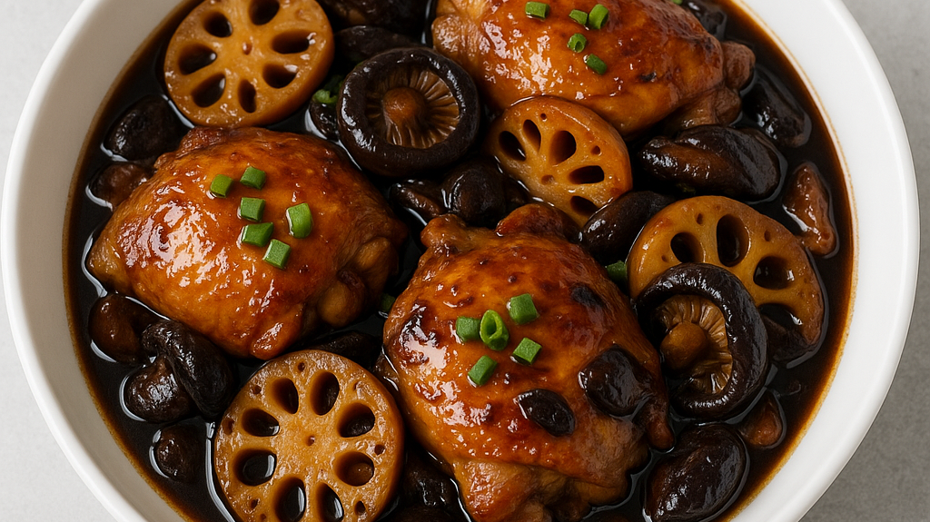 Imperial Jasmine Tea Chicken with Lotus Root & Shiitake