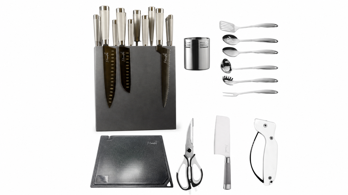 20ピース ステンレス クッキングセット Messerstahl 28-Piece Knife Set – Professional Platinum Cooking Systems