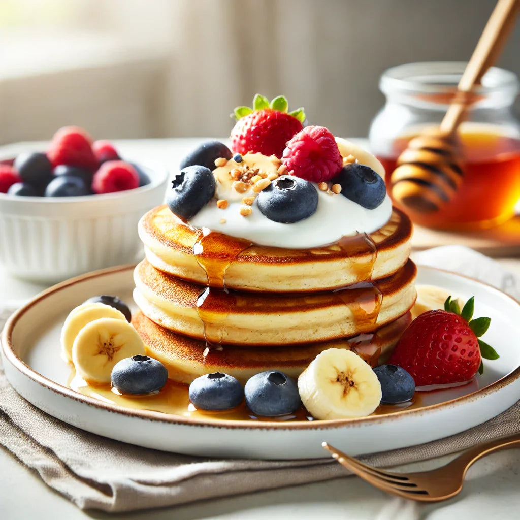 Fluffy Banana Protein Pancakes