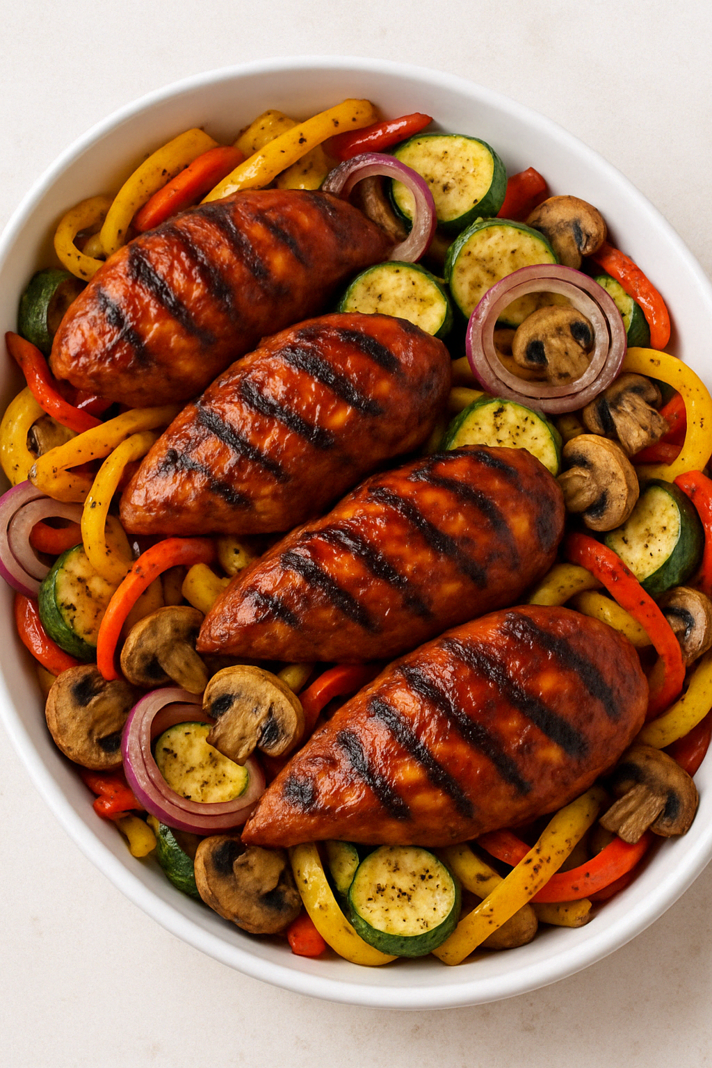 Grilled BBQ Chicken & Veggie Skillet Dinner