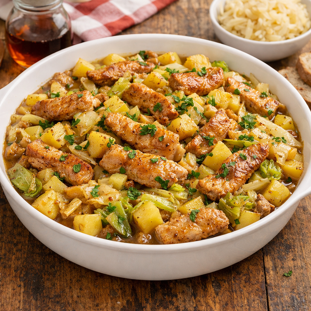 Canadian Maple Pork & Cabbage Skillet