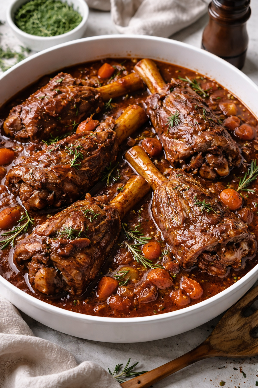 Australian Bush Tomato & Red Wine Lamb Shank Stew