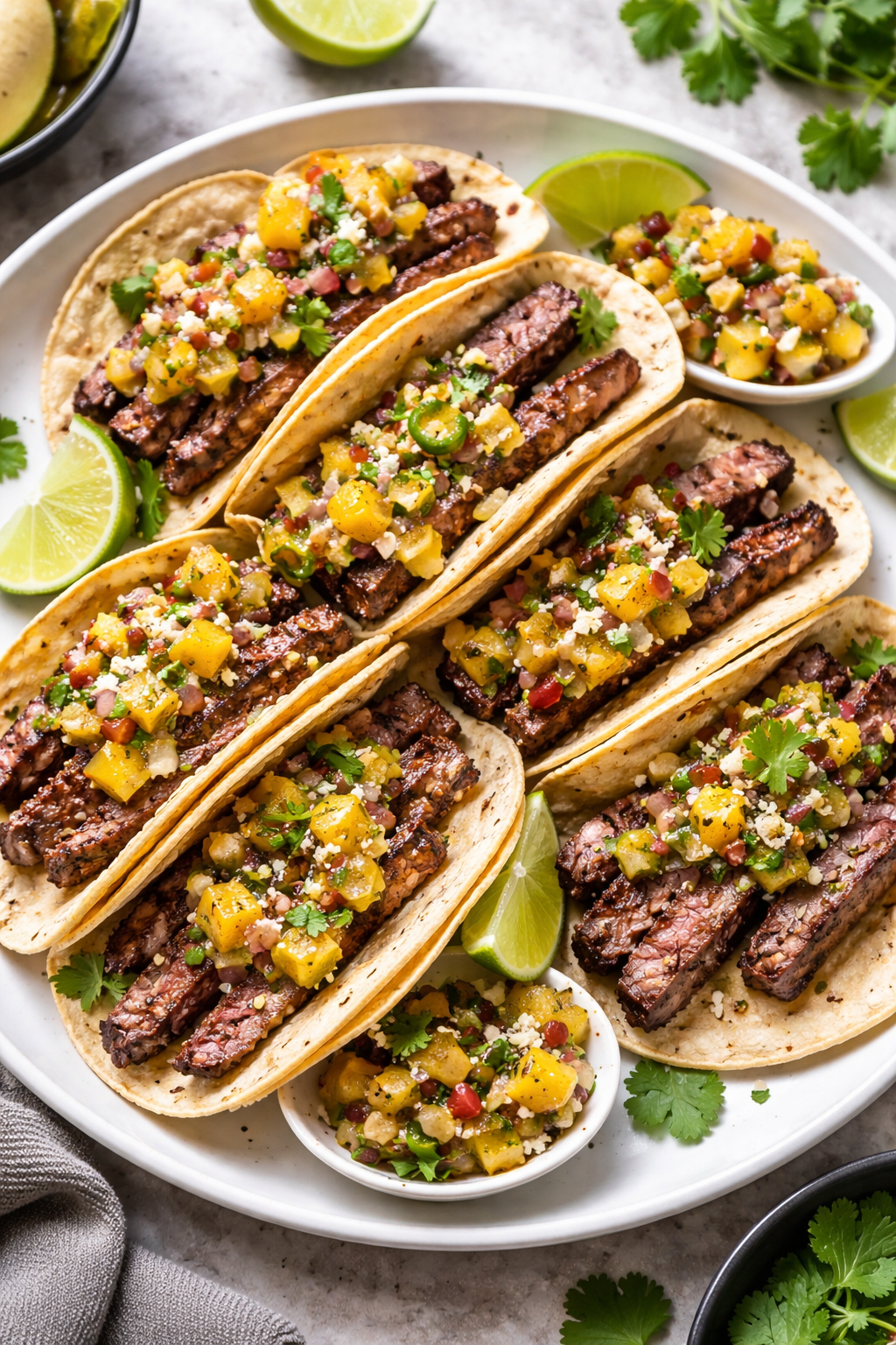 Chile-Citrus Carne Asada with Grilled Pineapple Salsa