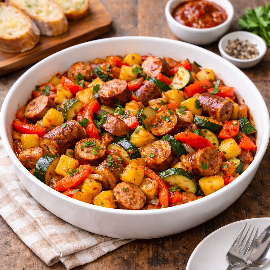 Aussie Skillet Sausage & Veggie Sizzle