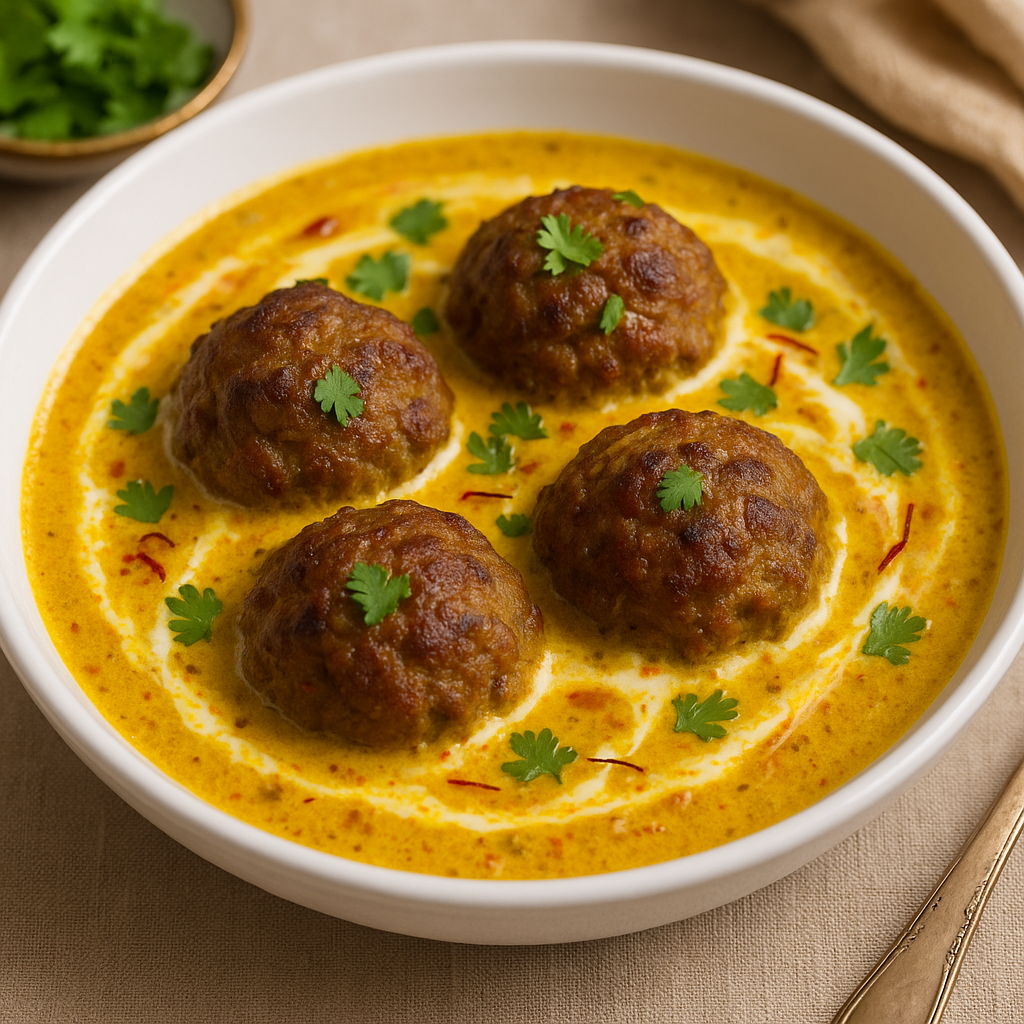 Nawabi Lamb Kofta Curry with Saffron Cream
