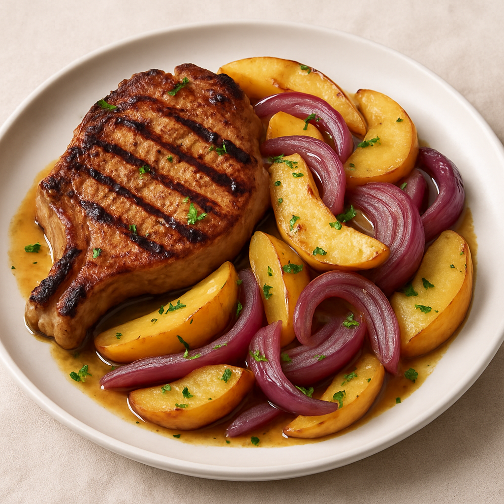 Grilled Pork Chop & Apple Skillet Dinner