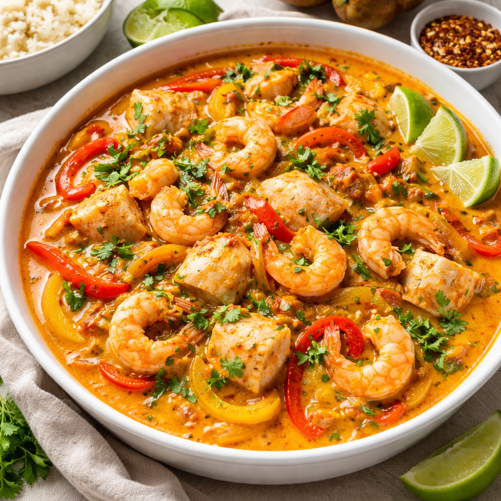 Brazilian Moqueca-Inspired Seafood Skillet