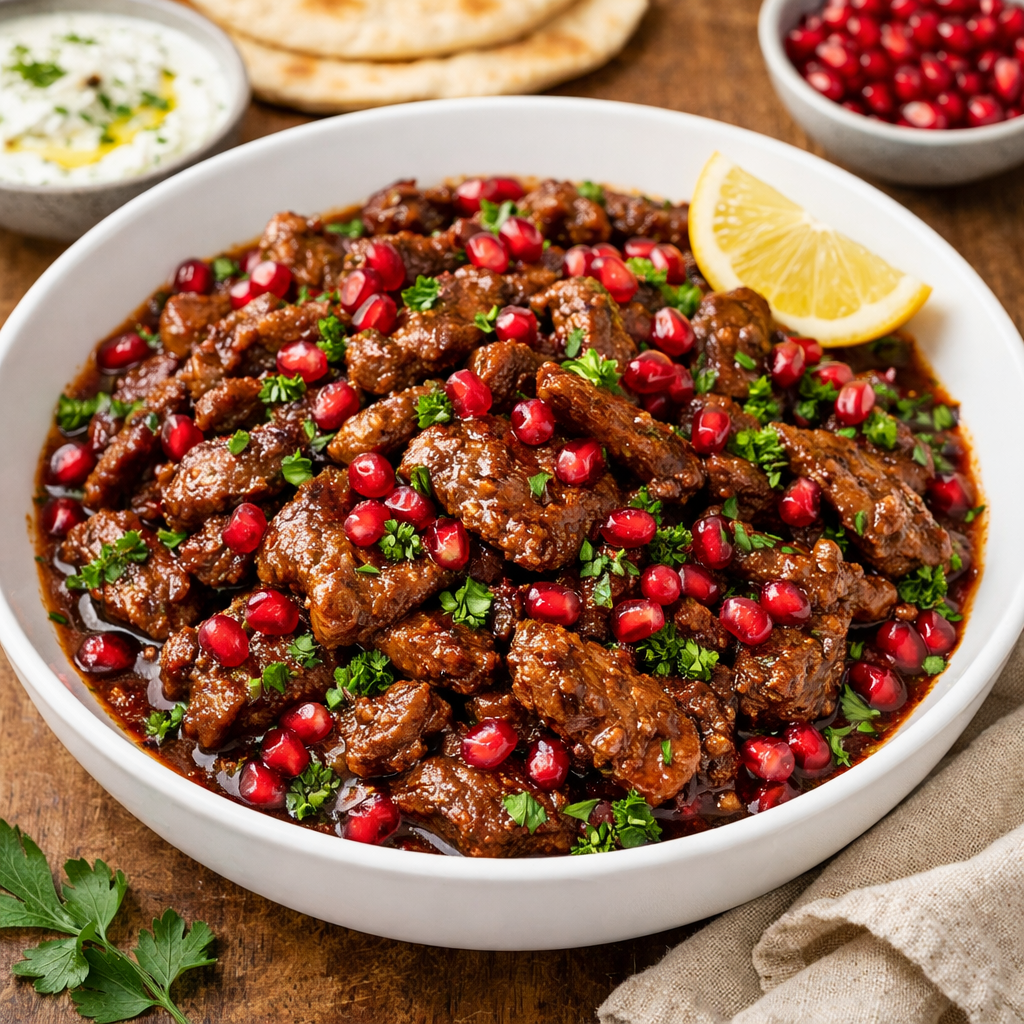 Turkish-Inspired Pomegranate Lamb Skillet