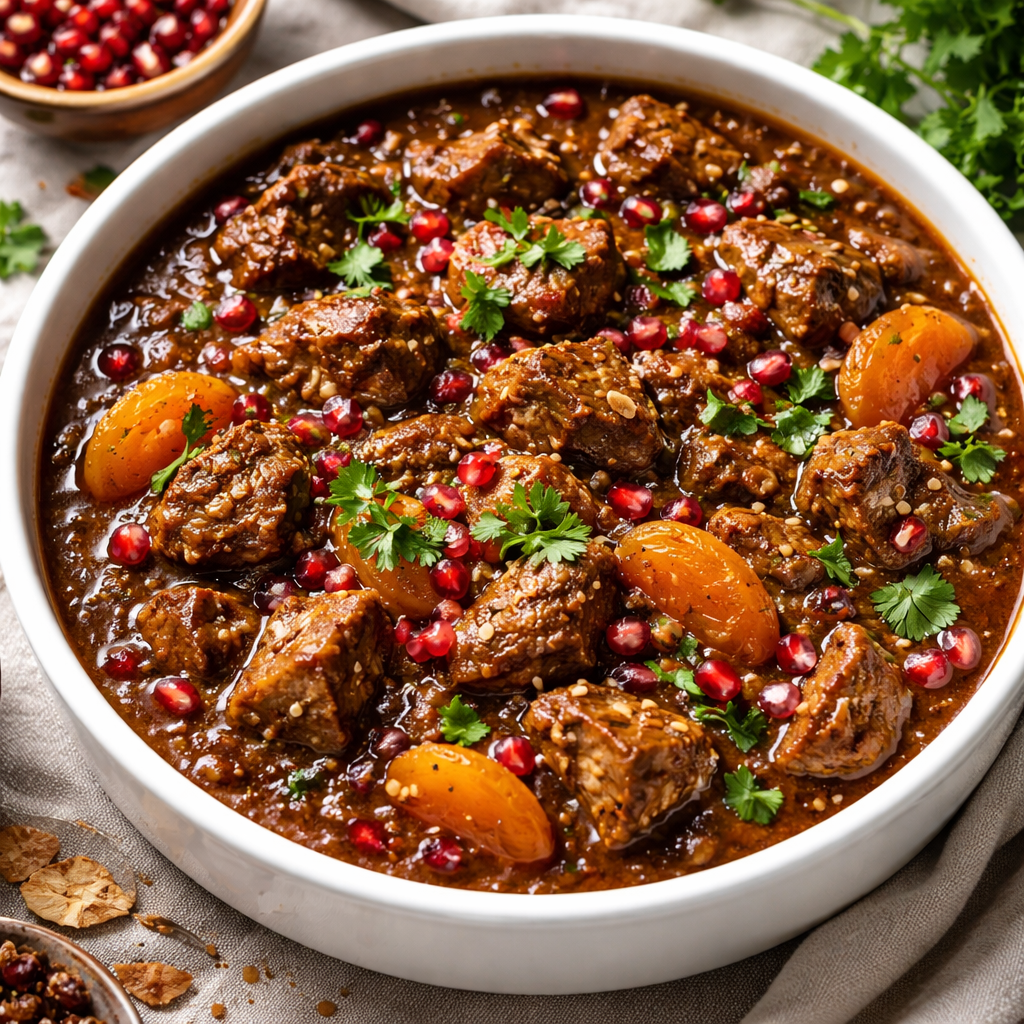 Persian-Inspired Pomegranate Lamb & Apricot Stew
