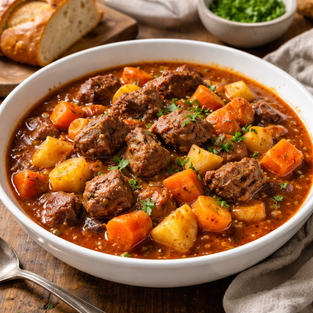 Australian Bush-Spiced Kangaroo & Root Vegetable Stew