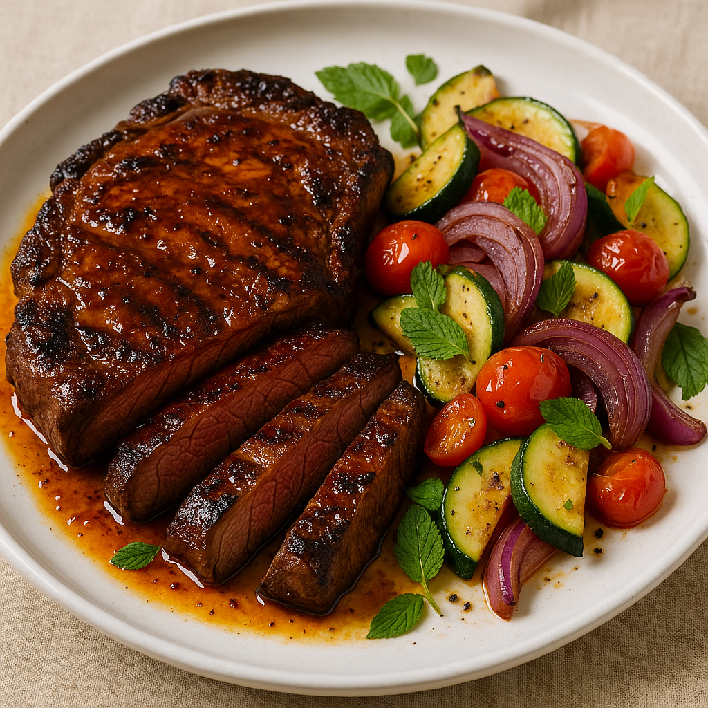 Moroccan-Spiced Ribeye with Apricot-Chili Glaze