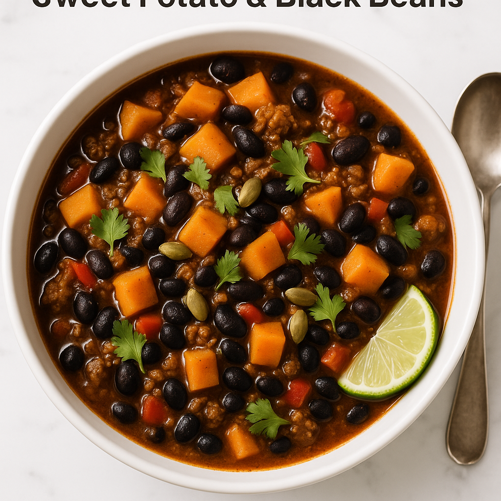 Maple Chipotle Bison Chili with Sweet Potato & Black Beans