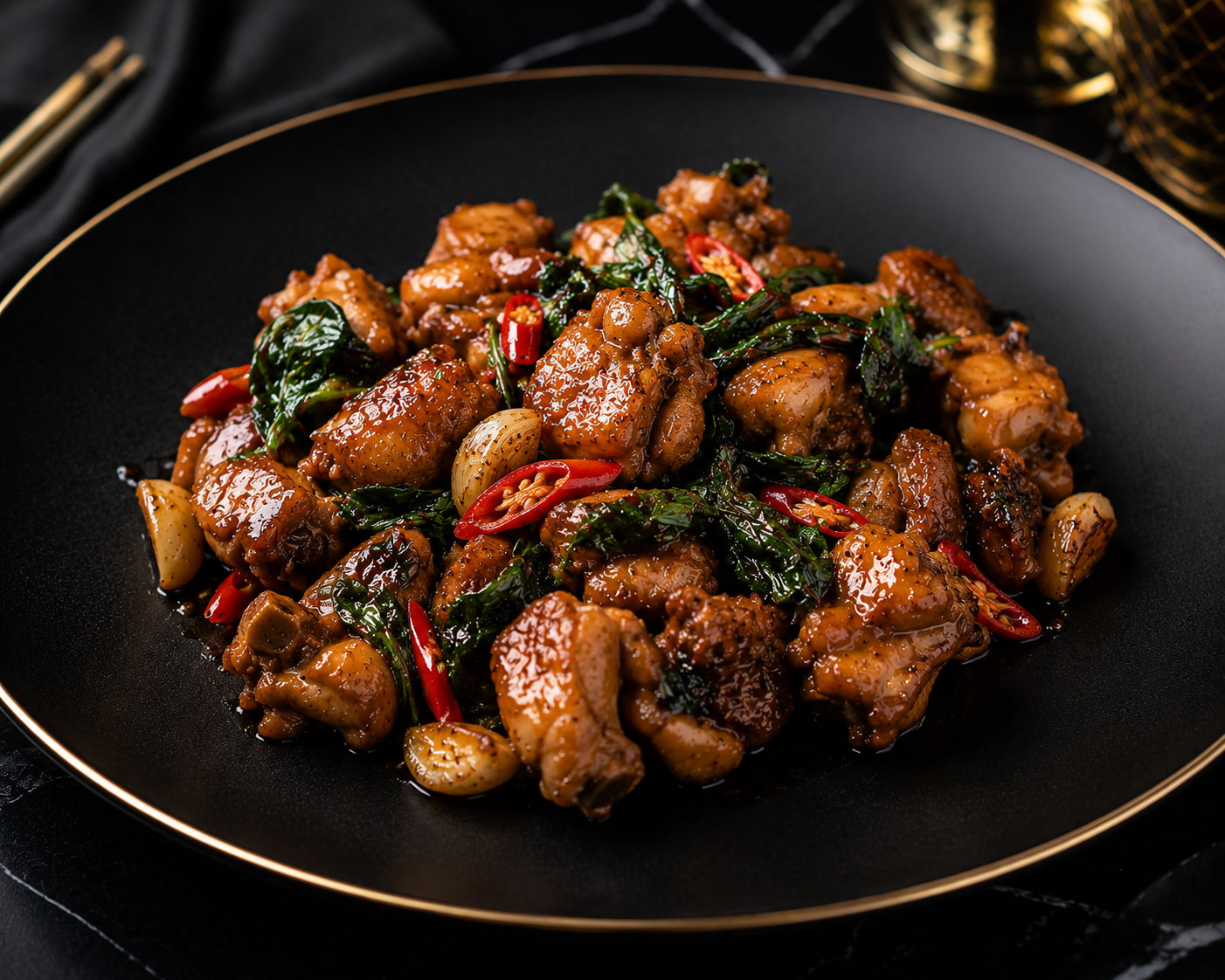 Taiwanese Three‑Cup Chicken