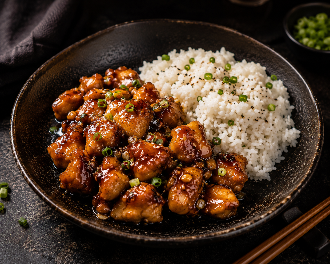 Honey‑Garlic Chicken & Rice