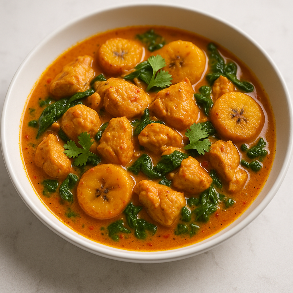 West African Coconut Chicken with Plantains