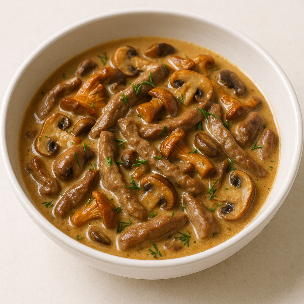 Beef Stroganoff with Wild Mushrooms
