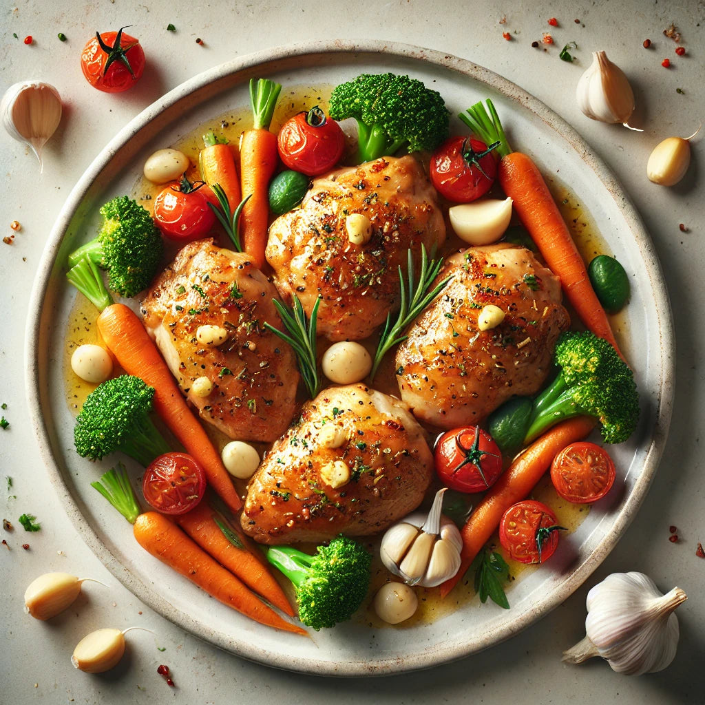 Waterless Garlic Butter Chicken with Veggies
