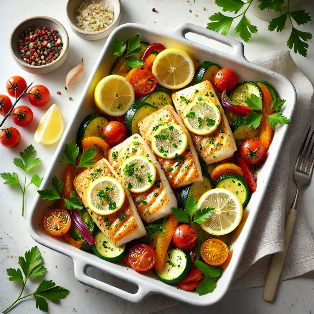 Lemon Herb Butter Fish with Vegetables