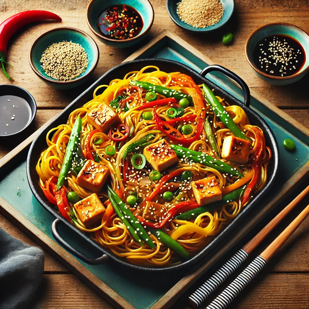 Stir-Fried Noodles with Vegetables and Tofu